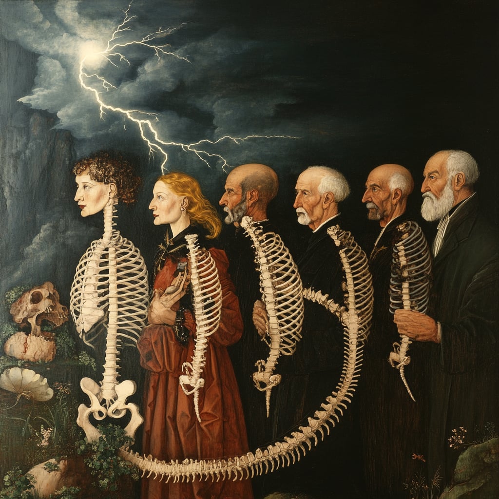 Anatomical vs. Genetic Evolution Timelines - Philosophical Concept | Alexandria