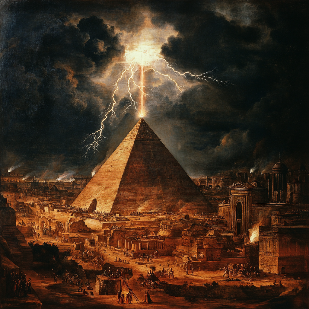 The construction of the Great Pyramids of Giza (circa 2600 BCE) - Philosophical Concept | Alexandria
